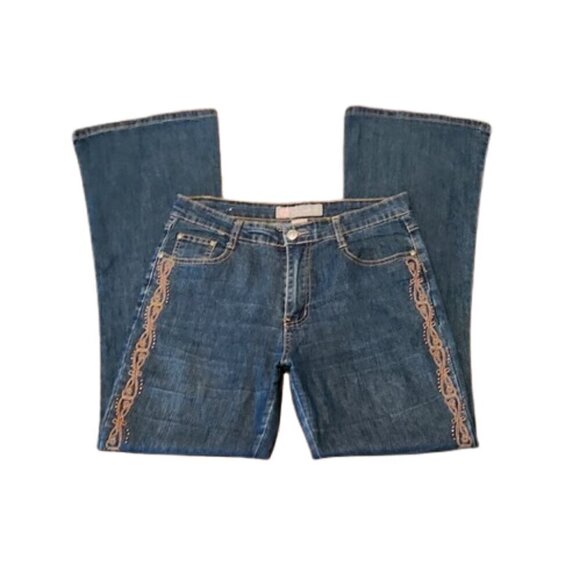 COS High-Rise Boho Embellished Bootcut Jeans - Picture 1 of 6